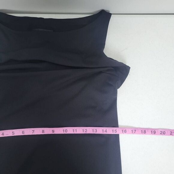 VTG Jessica McClintock USA Made Black White Scalloped Hem Shift Dress Size S - Picture 7 of 8